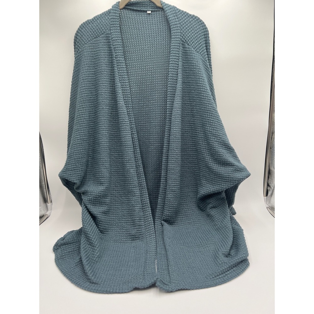 Womens 5XL Waffle Knit Duster Cardigan Long Sleeve Open Front Oversized